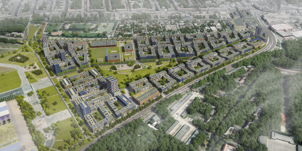 Aerial view of Schumacher Quartier.